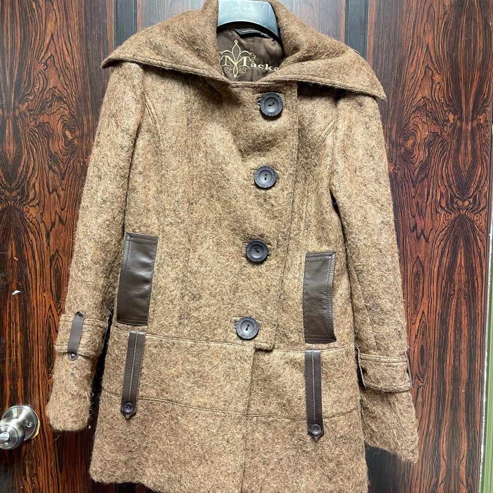 Mackage Wool | Cashmere | Mohair blend brown small women’s pea coat